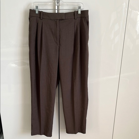 H&M NWOT Brown Ankle High Waist Tailored Pants, Size 14 - Picture 1 of 7